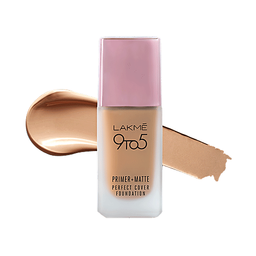 Lakme 9To5 Primer + Matte Perfect Cover Foundation - N260, Neutral Honey, 25 ml  