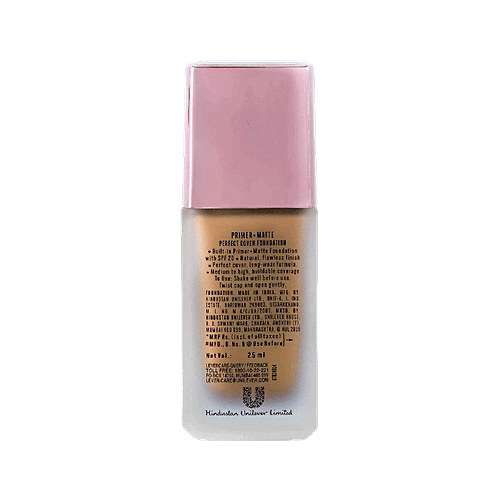Lakme 9To5 Primer + Matte Perfect Cover Foundation - N340, Neutral Almond, 25 ml  