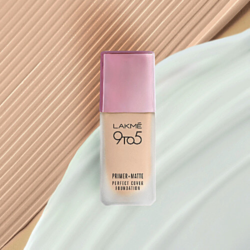 Lakme 9To5 Primer + Matte Perfect Cover Foundation - N340, Neutral Almond, 25 ml  