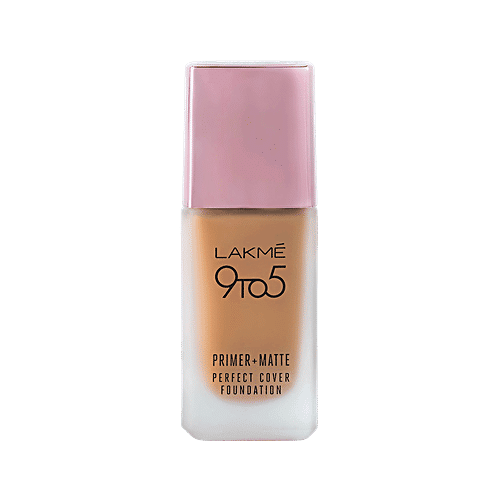 Lakme 9To5 Primer + Matte Perfect Cover Foundation - N340, Neutral Almond, 25 ml  