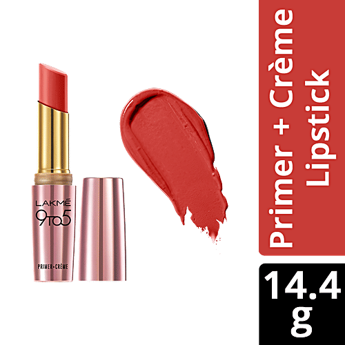 Lakme 9To5 Primer + Creme Lip Color - Ruby Result, CR1, 3.6 g  