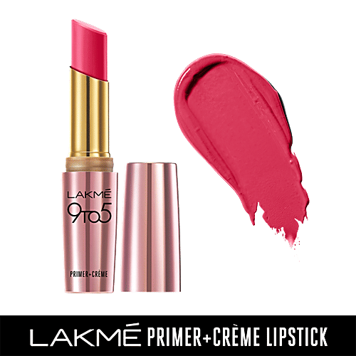 Lakme 9To5 Primer + Creme Lip Color - Pink Pop, CP1, 3.6 g  