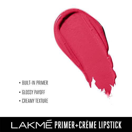 Lakme 9To5 Primer + Creme Lip Color - Pink Pop, CP1, 3.6 g  