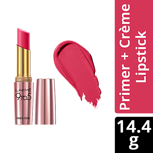 Lakme 9To5 Primer + Creme Lip Color - Pink Pop, CP1, 3.6 g  