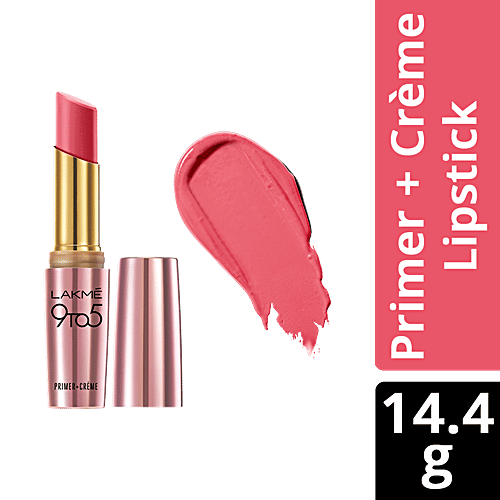 Lakme 9To5 Primer + Creme Lip Color - Pink Charge, CP2, 3.6 g  