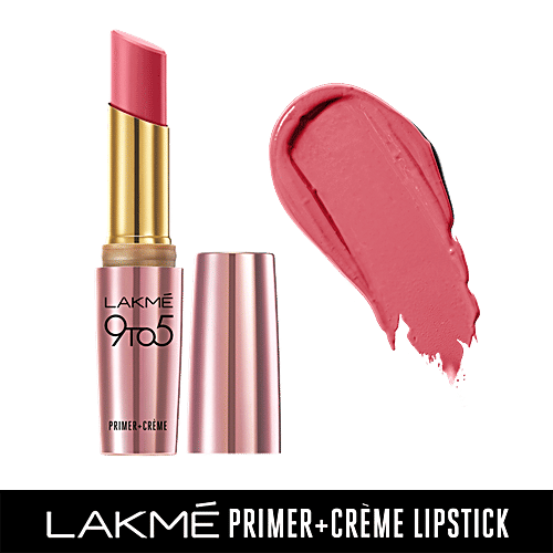 Lakme 9To5 Primer + Creme Lip Color -  Pink Twist, CP9, 3.6 g  