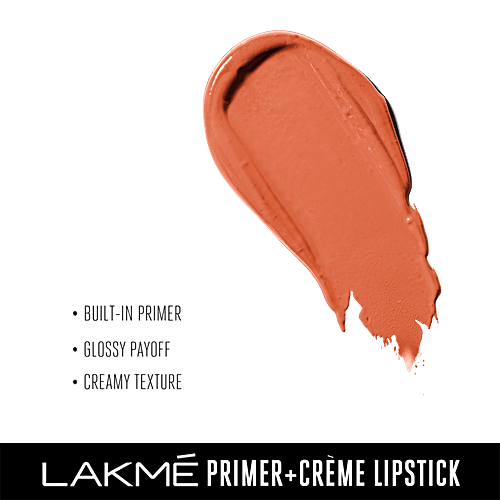 Lakme 9To5 Primer + Creme Lip Color - Dusty Orange, CP11, 3.6 g  