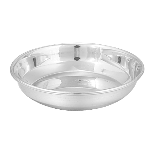 BB Home Steel Pudding/Halwa Bowl/Plate - No.5.5, 2 pcs  