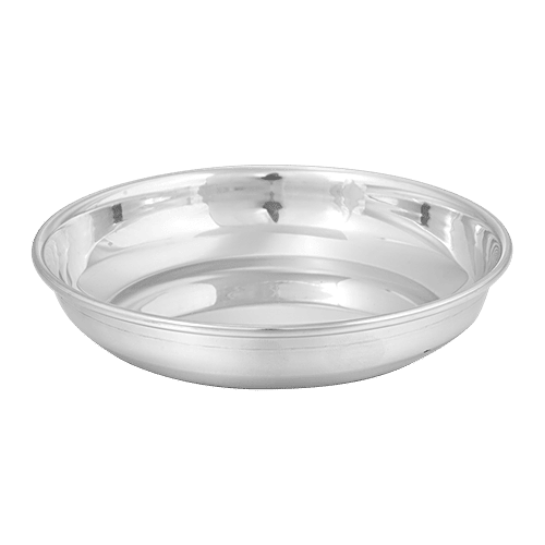 BB Home Steel Pudding/Halwa Bowl/Plate - No.6.5, 2 pcs  