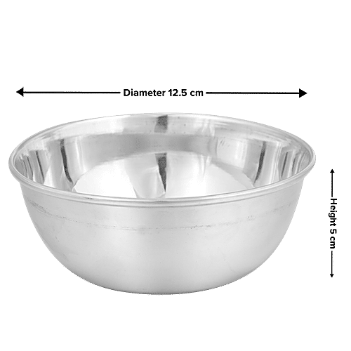 bb home Bowl/Vatti/Katori - No. 7, Prem, Stainless Steel, 400 ml (Set of 4) Dishwasher Safe