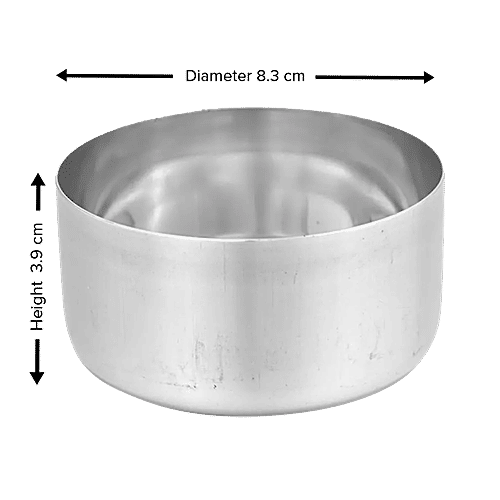 bb home Bowl/Vatti/Katori - No. 5.5, Sada, Stainless Steel, 200 ml (Set of 4) Dishwasher Safe