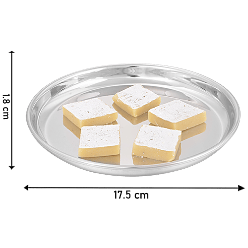 BB Home Steel Snack Plate/Thali - No. 8, Beggi China, 2 pcs  