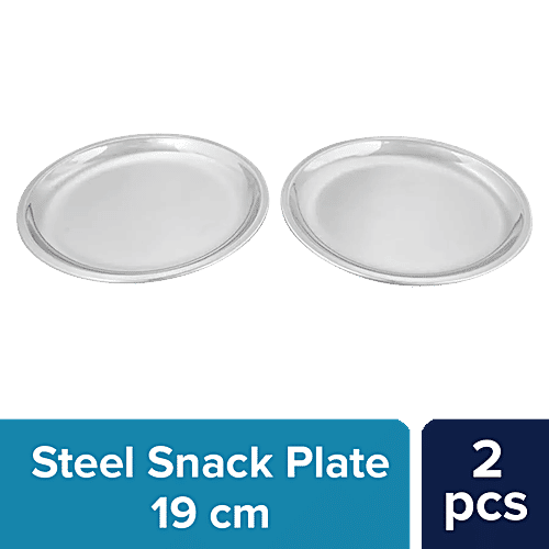 bb home Snack Plate/Thali - No. 8, China, Stainless Steel, 2 pcs  Dishwasher Safe