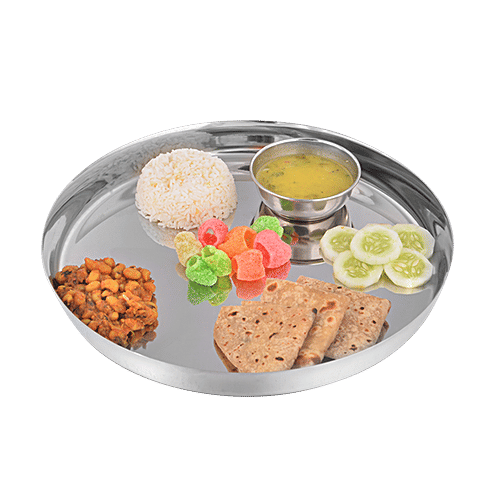 BB Home Steel Dinner Plate/Thali - No. 14, Gujrati, 2 pcs  