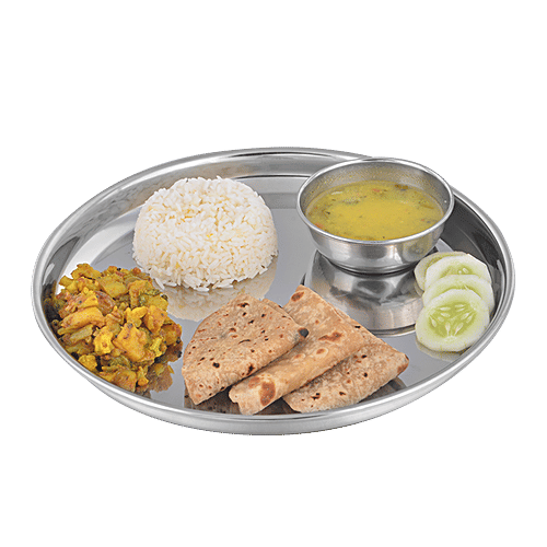 BB Home Steel Dinner Plate/Thali - No. 12, N.P.Bidding, 2 pcs  