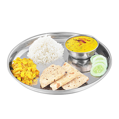 BB Home Steel Dinner Plate/Thali - No. 12, N.P.Bidding, 2 pcs  