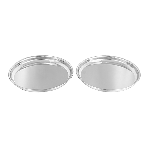 BB Home Steel Dinner Plate/Thali - No. 12, N.P.Bidding, 2 pcs  