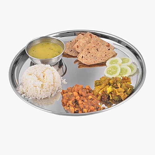 bb home Dinner Plate/Thali - No. 12, Beggi China, Stainless Steel, 2 pcs  Dishwasher Safe