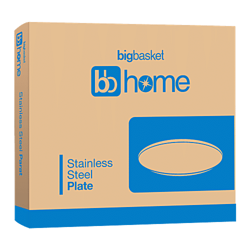 bb home Dinner Plate/Thali - No. 12, Beggi China, Stainless Steel, 2 pcs  Dishwasher Safe