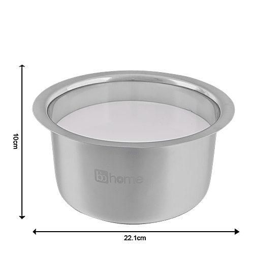 BB Home Steel Flat Bottom Tope/Patila/Bhagona - No. 14, 3.2 L  