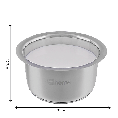 BB Home Steel Induction Bottom Tope/Patila/Bhagona - No. 13, 2.5 L  