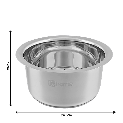 BB Home Steel Induction Bottom Tope/Patila/Bhagona - No. 15, 3.8 L  