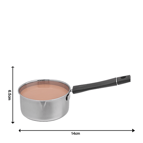 bb home Stainless Steel Milk/Tea Sauce Pan - No.9, Regular, Durable, Heat Resistant, 800 ml (1 pc) Dishwasher Safe