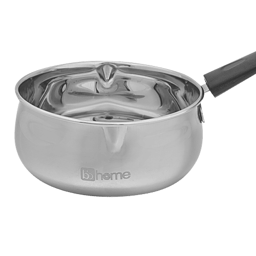 bb home Stainless Steel Milk/Tea Sauce Pan - No.10, Deluxe, Durable, Heat Resistant, 1 L (1 pc) Dishwasher Safe