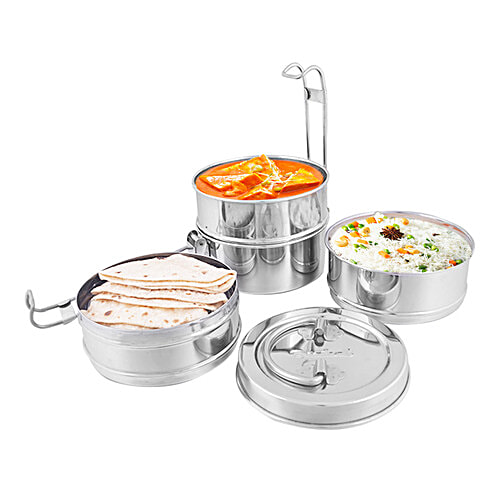 BB Home Steel Lunch/Tiffin Box With 4 Containers - 7X4, 1 pc  