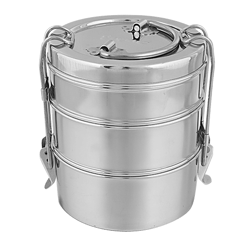 BB Home Steel Lunch/Tiffin Box With 3 Containers - 8X3, 1 pc  