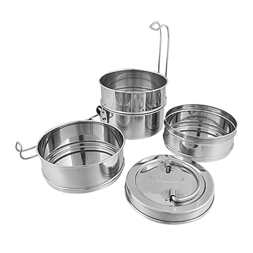 BB Home Steel Lunch/Tiffin Box With 4 Containers - 8X4, 1 pc  