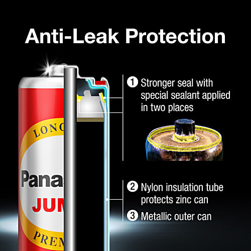 Panasonic Jumbo R6DJDG/1B10 Zinc Carbon Battery - AA, 1.5 V, 10 pcs  