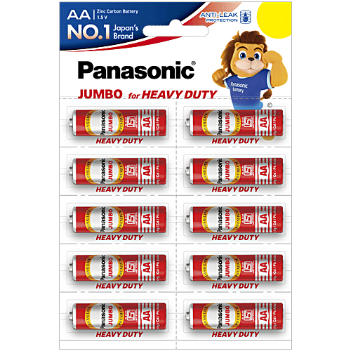 Panasonic Jumbo R6DJDG/1B10 Zinc Carbon Battery - AA, 1.5 V, 10 pcs  