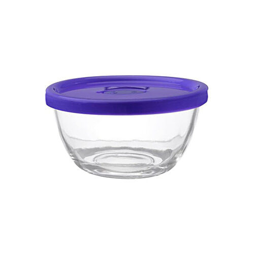 Yera Glass Bowl Set With Lids - Transparent, 435 ml (Set of 2) Dishwasher Safe