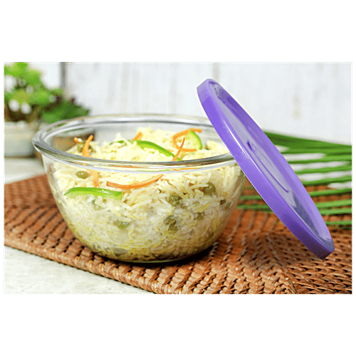 Buy Yera Glass Bowl With Lid, Polo, High Quality, Sturdy Online at Best Price of Rs 149