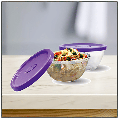 Buy Yera Glass Bowl With Purple Lid Polo Online at Best Price of Rs 350 bigbasket