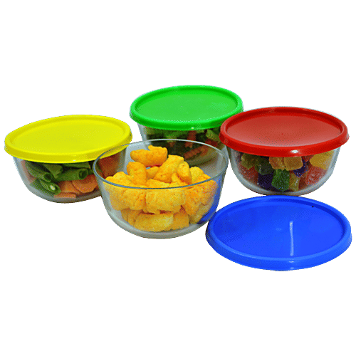 Yera Glass Bowl With Lid - Minty, 225 ml Set of 4 