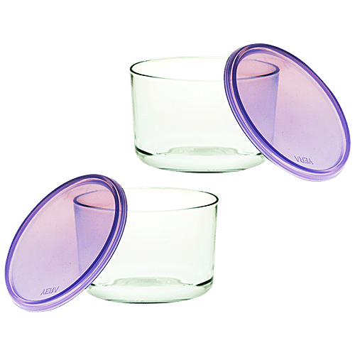 Yera Candy/Cookie Glass Bowl With Lid Set, 345 ml Set of 4 