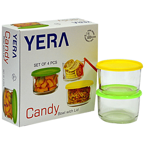 Buy Yera Candy/Cookie Glass Bowl With Lid Set Online at Best Price of Rs 199 bigbasket