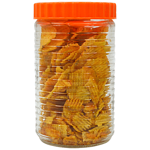 Yera Snacks Glass Jar Round Modular Design - Red, 750 ml Set of 2 