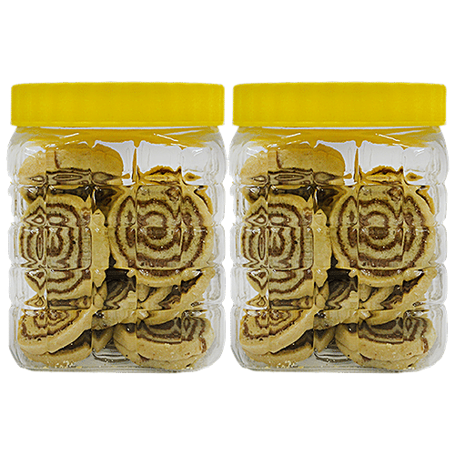 Yera Snacks Glass Jar Round Modular Design - Yellow, 750 ml Set of 2 