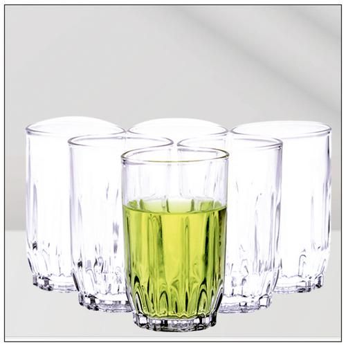 Yera (Pack of 6) Glass Tumbler - 6 Pieces, Clear, 250ml Glass Set