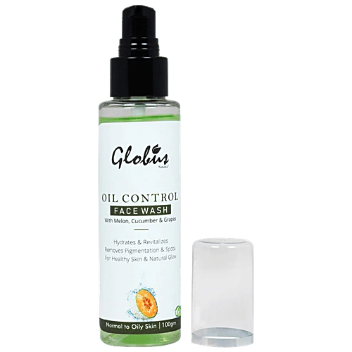Globus Naturals Oil Control Face Wash - with Melon, Cucumber & Grapes, Normal to Oily Skin, Free from Harmful Chemicals & Paraben, 100 g  Free from Harmful Chemicals & Paraben