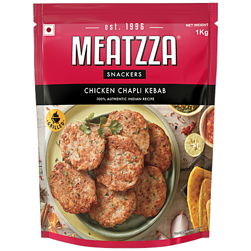 Meatzza Chicken Chapli Kebab, 500 g  Authentic Indian Recipe