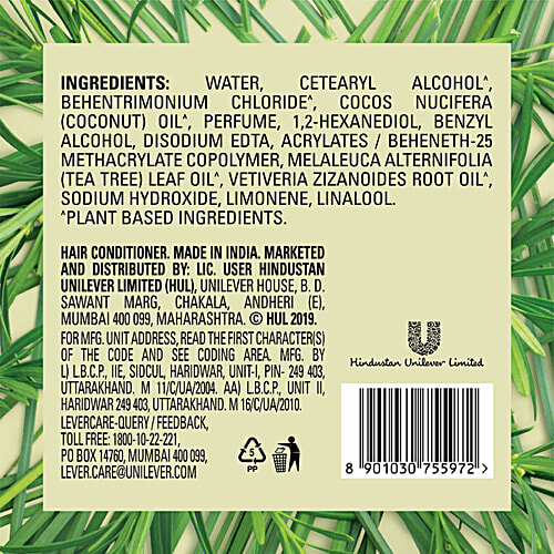 Love Beauty & Planet Radical Refresher Hair Conditioner - Tea Tree Oil & Vetiver, For Tired Hair, No Silicones & No Added Parabens, 400 ml No Silicones & No Added Parabens