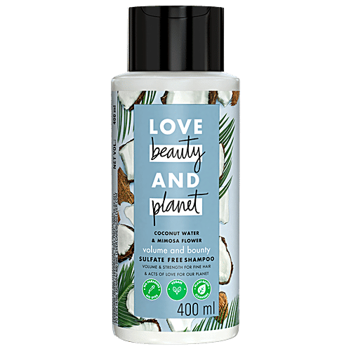 Love Beauty & Planet Volume & Bounty Sulfate Free Shampoo, 400 ml  No Silicones & No Added Parabens