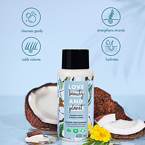 Love Beauty & Planet Volume & Bounty Sulfate Free Shampoo, 400 ml  No Silicones & No Added Parabens