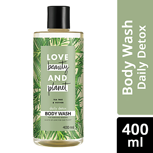 Love Beauty & Planet Daily Detox Body Wash - Tea Tree & Vetiver Aroma, 400 ml No Parabens