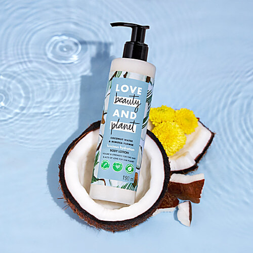 Love Beauty & Planet Coconut Water and Mimosa Flower Aroma Luscious Hydration Body Lotion, 400 ml It's Vegan, No Parabens