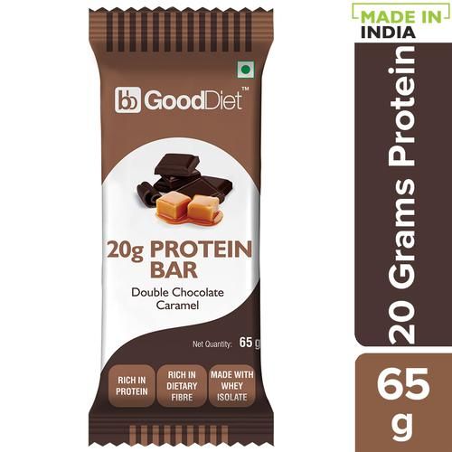 GoodDiet 20g Whey Protein Bar - Double Chocolate Caramel, 65 g  